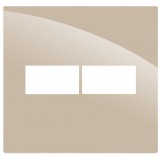 Placa 2 Módulos com Suporte 4x4 - RECTA Areia Gloss